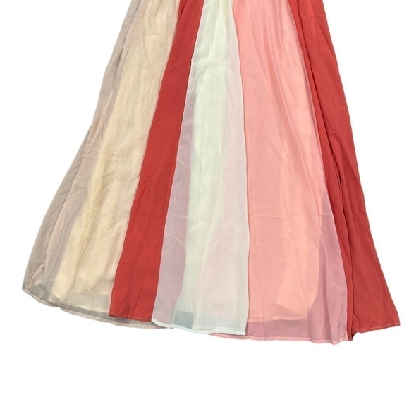 Coral color block halter maxi dress L’atiste by Amy - Picture 9 of 11